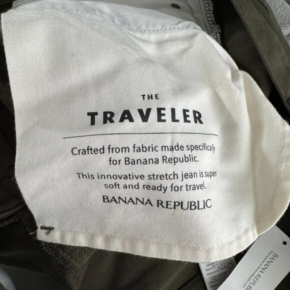 Banana Republic The Traveler Slim Pants Mens 38x34 Green Stretch NWT PT-2609 - Picture 16 of 16